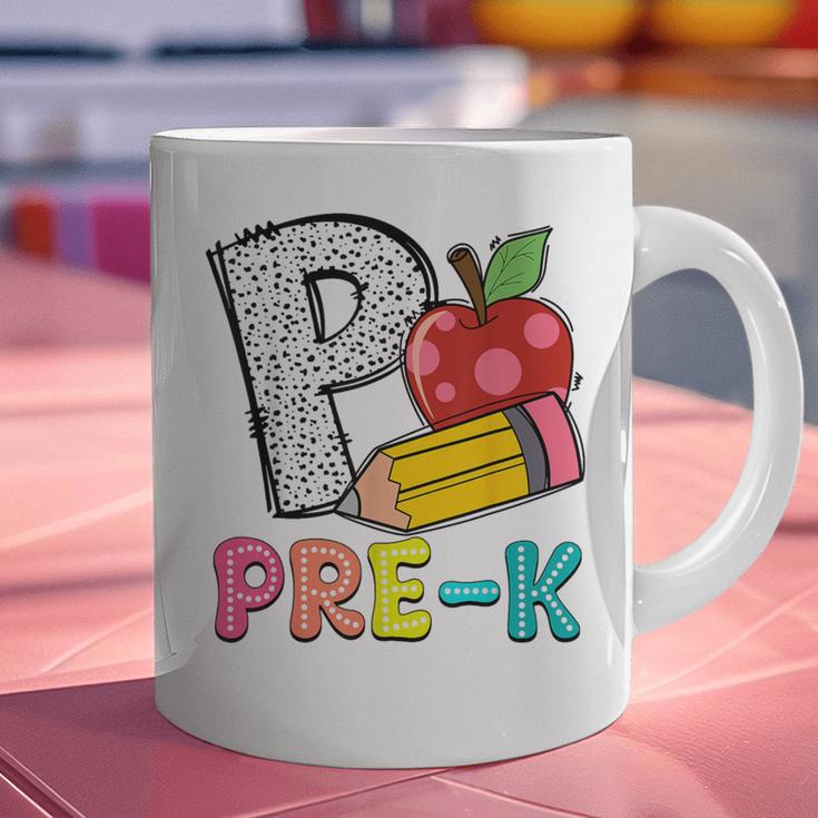 P Is For Pre-K Teacher Pencil Apple Back To School Graphic Print Coffee Mug, gift for family, gift for coworker P Is For Pre-K Teacher Pencil Apple Back To School Graphic Print Coffee Mug, gift for family, gift for coworker