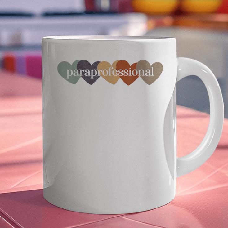 Paraprofessional Teacher Hearts Back To School Teach Rainbow Men Women Kids Graphic Print Coffee Mug, gift for family, gift for coworker