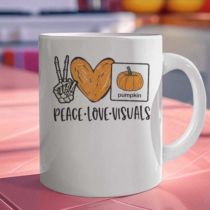 Peace Love Visuals Sped Teacher Pumpkin Skeleton Halloween Graphic Print Coffee Mug, gift for family, gift for coworker Peace Love Visuals Sped Teacher Pumpkin Skeleton Halloween Graphic Print Coffee Mug, gift for family, gift for coworker