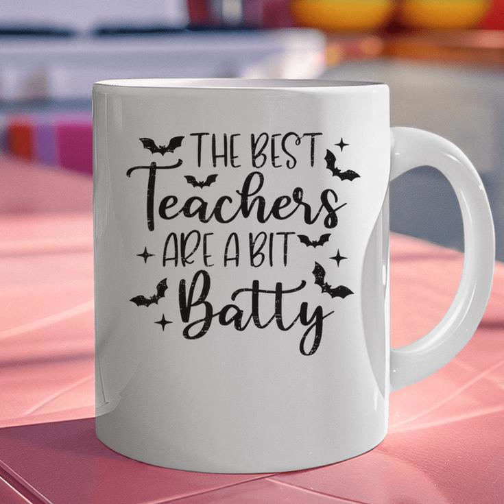 Retro The Best Teachers Are A Bit Batty Halloween Teacher Graphic Print Coffee Mug, gift for family, gift for coworker