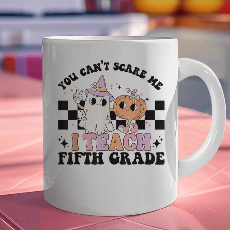 Retro You Can't Scare Me I Teach 5th Grade Teacher Halloween Graphic Print Coffee Mug, gift for family, gift for coworker