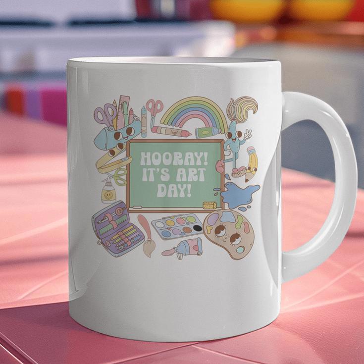 Retro Hooray It's Art Day Art Teacher Back To School Women Graphic Print Coffee Mug, gift for family, gift for coworker Retro Hooray It's Art Day Art Teacher Back To School Women Graphic Print Coffee Mug, gift for family, gift for coworker