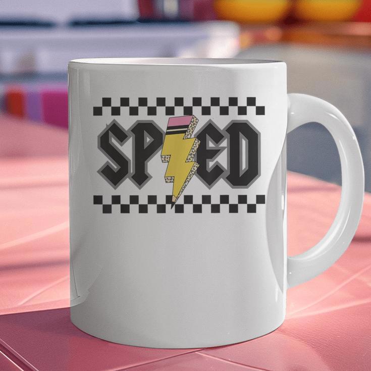 Retro SPED Teacher Pencil Lightning Bolt Back To School Graphic Print Coffee Mug, gift for family, gift for coworker Retro SPED Teacher Pencil Lightning Bolt Back To School Graphic Print Coffee Mug, gift for family, gift for coworker