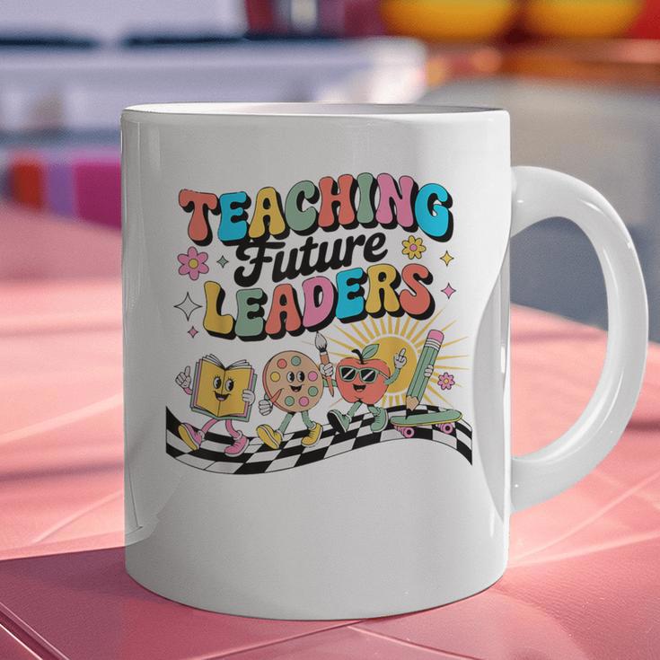 Retro Teaching Future Leaders Groovy Teacher Back To School Graphic Print Coffee Mug, Groovy Teacher Mugs, Future Teacher Mugs, gift for family, gift for coworker