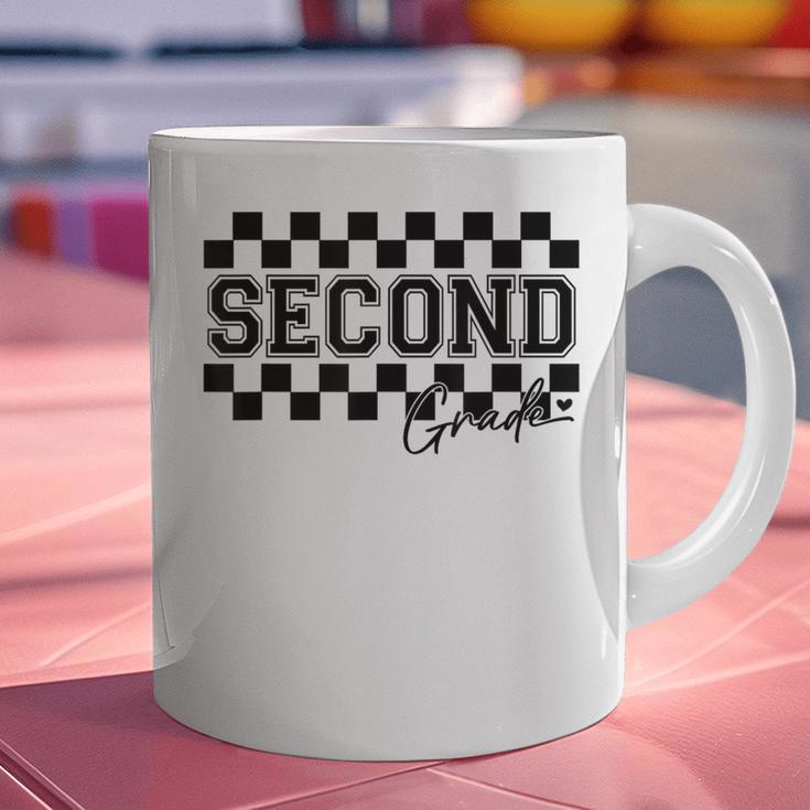 Second Grade Checkered Teacher 1st Day Back To School Women Graphic Print Coffee Mug, gift for family, gift for coworker