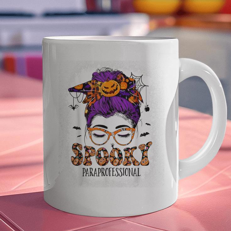 Spooky Paraprofessional Life Halloween Messy Bun Teacher For Men Women Graphic Print Coffee Mug, gift for family, gift for coworker Spooky Paraprofessional Life Halloween Messy Bun Teacher For Men Women Graphic Print Coffee Mug, gift for family, gift for coworker