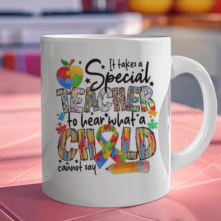 It Takes A Special Teacher To Hear What A Child Cannot Say Graphic Print Coffee Mug, gift for family, gift for coworker