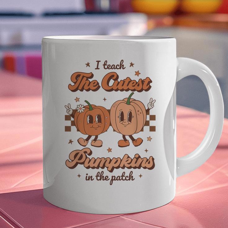 I Teach The Cutest Pumpkins In The Patch Retro Teacher Fall Graphic Print Coffee Mug, gift for family, gift for coworker