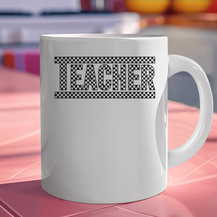 Teacher Checkered Racing Teacher Appreciation Men Women Graphic Print Coffee Mug, gift for family, gift for coworker