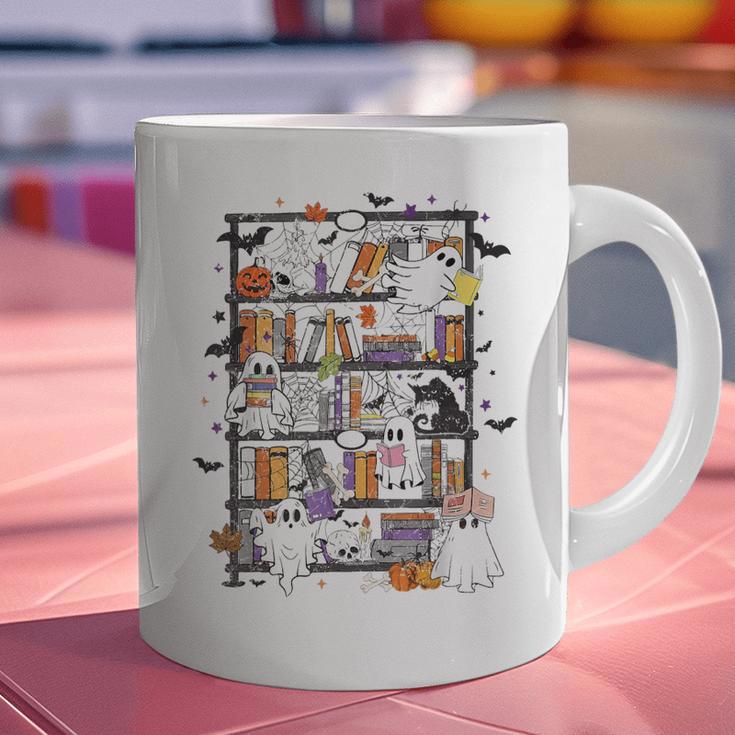 Teacher Library Ghost Reading Book Halloween Cat Graphic Print Coffee Mug, gift for family, gift for coworker Teacher Library Ghost Reading Book Halloween Cat Graphic Print Coffee Mug, gift for family, gift for coworker