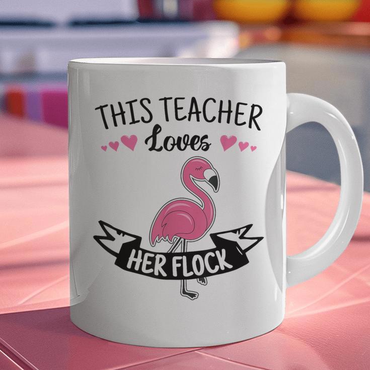 This Teacher Loves Her Flock Cute Flamingo Teacher Graphic Print Coffee Mug, gift for family, gift for coworker This Teacher Loves Her Flock Cute Flamingo Teacher Graphic Print Coffee Mug, gift for family, gift for coworker