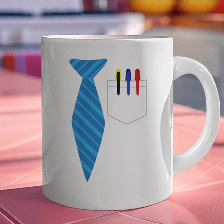 Teacher Tie & Pocket Protector Costume School Graphic Print Coffee Mug, gift for family, gift for coworker Teacher Tie & Pocket Protector Costume School Graphic Print Coffee Mug, gift for family, gift for coworker
