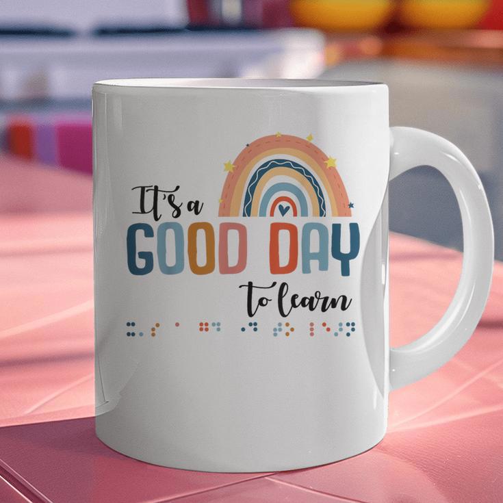 Teacher Of Visually Impaired Braille A Good Day To Learn Graphic Print Coffee Mug, gift for family, gift for coworker