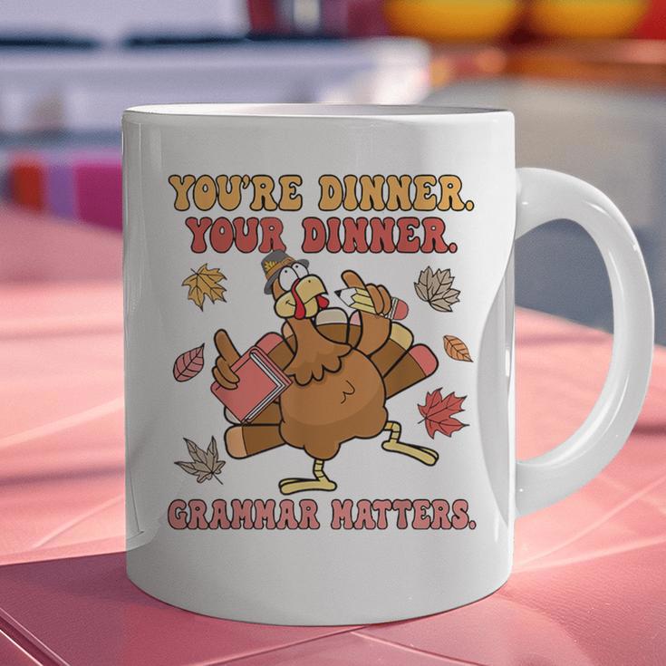 Thanksgiving Grammar Thankful English Teacher Fall Turkey Graphic Print Coffee Mug, English Teacher Mugs, gift for family, gift for coworker