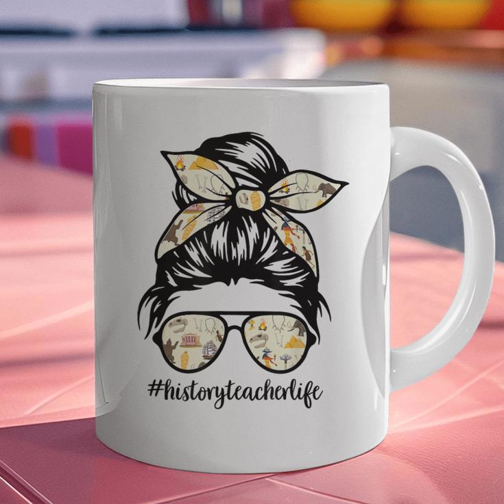 History Teacher Messy Bun Life Hair Glasses Graphic Print Coffee Mug, History Teacher Mugs, gift for family, gift for coworker History Teacher Messy Bun Life Hair Glasses Graphic Print Coffee Mug, History Teacher Mugs, gift for family, gift for coworker