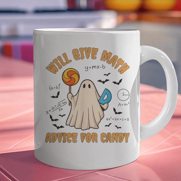 Will Give Math Advice For Candy Math Ghost Teacher Halloween Graphic Print Coffee Mug, gift for family, gift for coworker