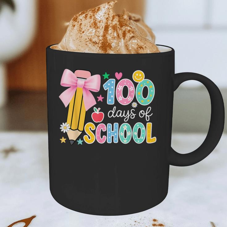 100 Days Of School Preppy 100th Day Of School Teachers Girls Graphic Print Coffee Mug, novelty gifts, funny gifts