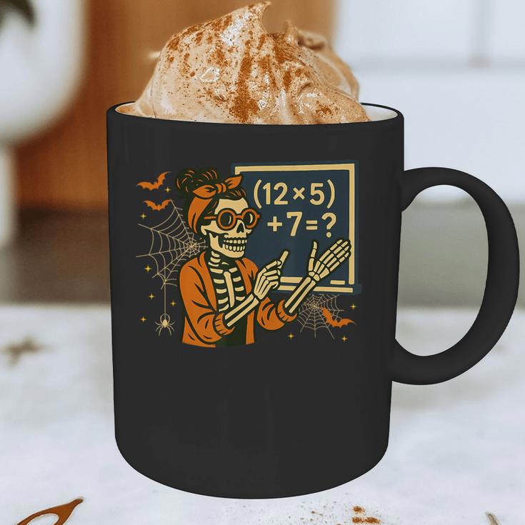 67 Teacher Halloween Skeleton Six Seven Meme Math Graphic Print Coffee Mug, novelty gifts, funny gifts