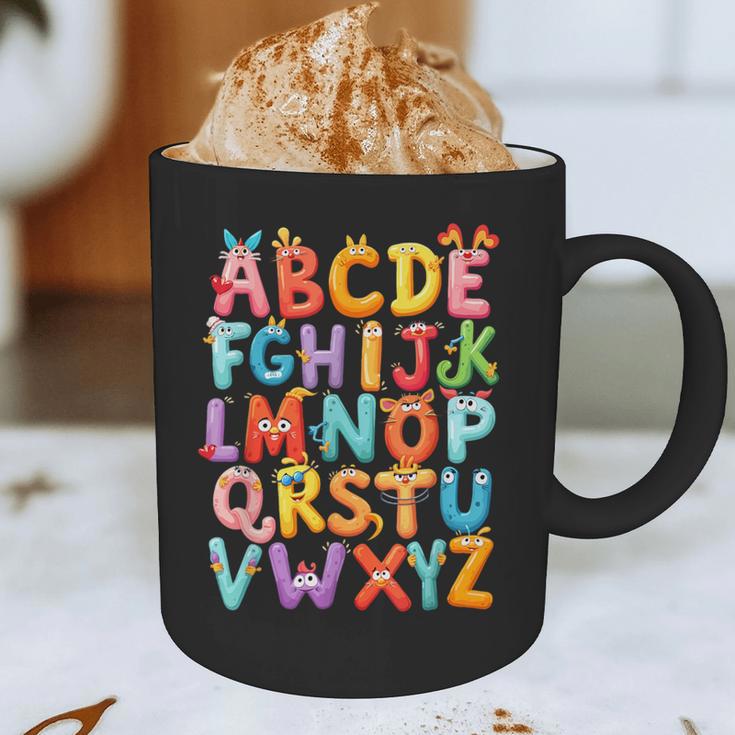 Alphabet A-Z ABC Kids Back To School Pre K Teachers Graphic Print Coffee Mug, novelty gifts, funny gifts