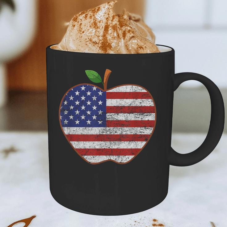 American Flag Teachers Students Apple 4th Of July Vintage Graphic Print Coffee Mug, novelty gifts, funny gifts American Flag Teachers Students Apple 4th Of July Vintage Graphic Print Coffee Mug, novelty gifts, funny gifts