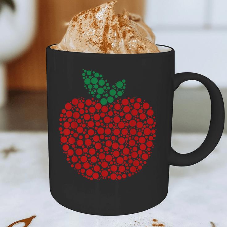 Apple Dot Pattern Art Teacher Appreciation Men Women Humor Graphic Print Coffee Mug, novelty gifts, funny gifts