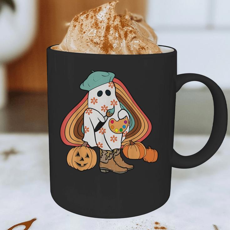 Art Teacher Painting Brushes Retro Pumpkin Ghost Artist Graphic Print Coffee Mug, novelty gifts, funny gifts Art Teacher Painting Brushes Retro Pumpkin Ghost Artist Graphic Print Coffee Mug, novelty gifts, funny gifts