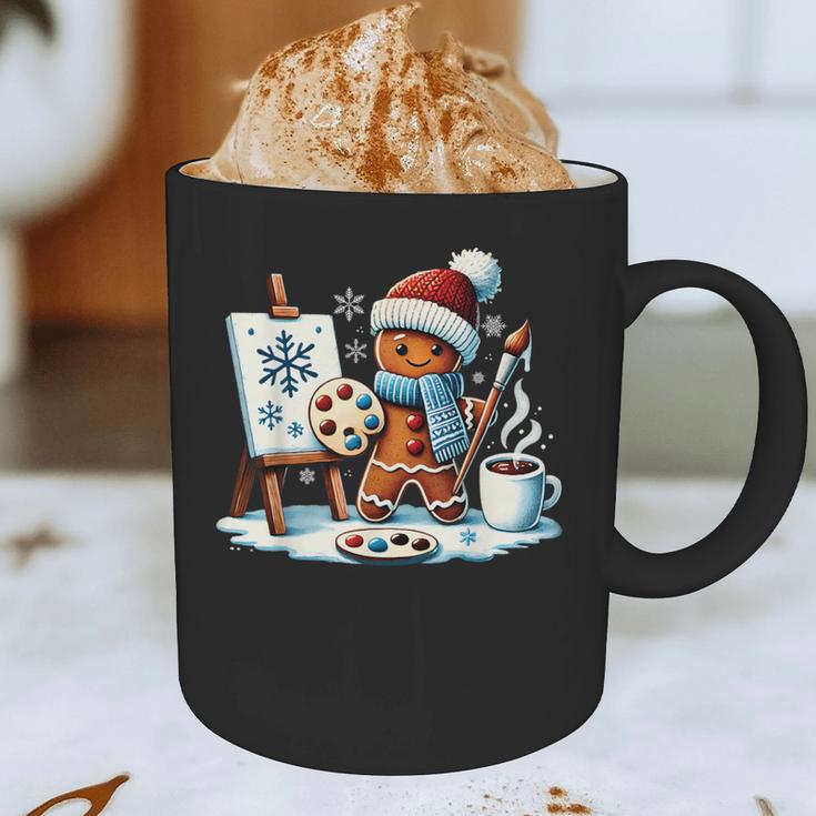 Artist Gingerbread Painter Art Teacher Student Christmas Graphic Print Coffee Mug, novelty gifts, funny gifts