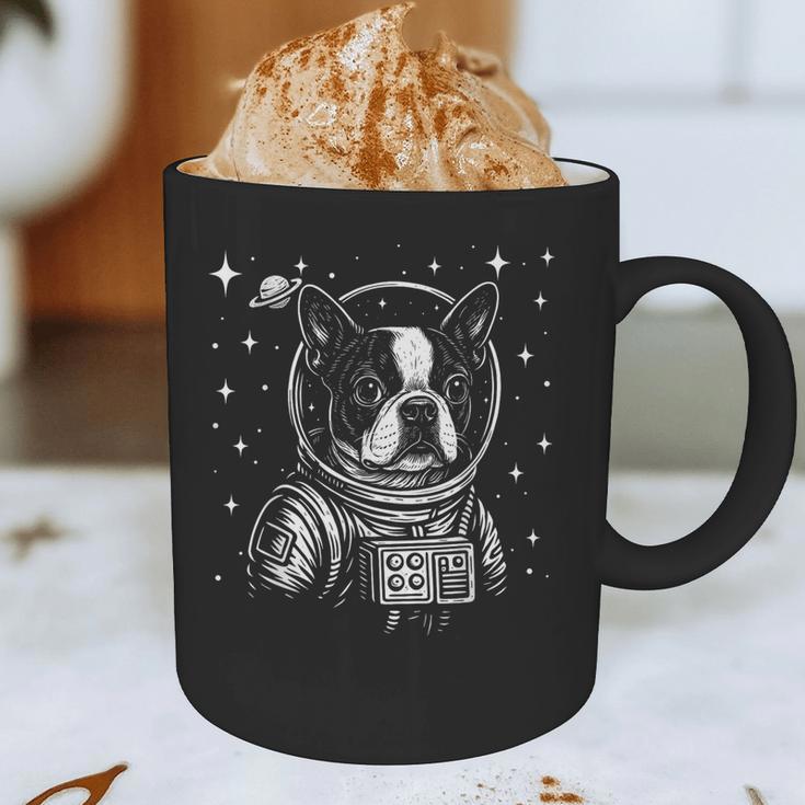 Astronaut Boston Terrier Space Galaxy Dog Lovers Graphic Print Coffee Mug, novelty gifts, funny gifts