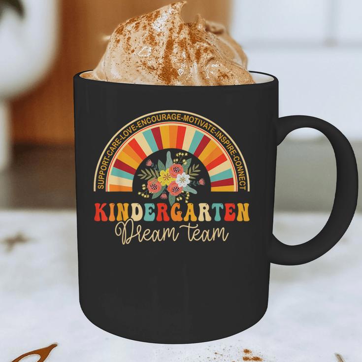 Back To School Kindergarten Dream Team Teacher Love Floral Graphic Print Coffee Mug, novelty gifts, funny gifts