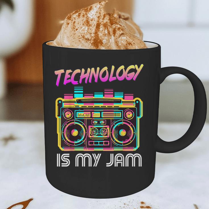 Back To School Retro Technology Is My Jam 80's Teacher Graphic Print Coffee Mug, novelty gifts, funny gifts Back To School Retro Technology Is My Jam 80's Teacher Graphic Print Coffee Mug, novelty gifts, funny gifts