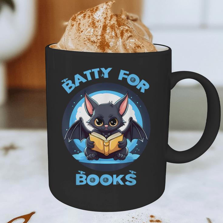 Batty About Books Lover Teacher Librarian Bookish Halloween For Men Women Kids Graphic Print Coffee Mug, novelty gifts, funny gifts