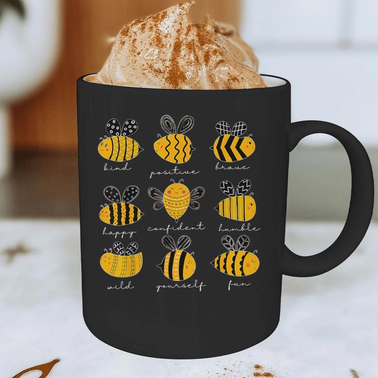 Bee Kind Positive Brave Happy Confident Humble Teacher Graphic Print Coffee Mug, novelty gifts, funny gifts Bee Kind Positive Brave Happy Confident Humble Teacher Graphic Print Coffee Mug, novelty gifts, funny gifts