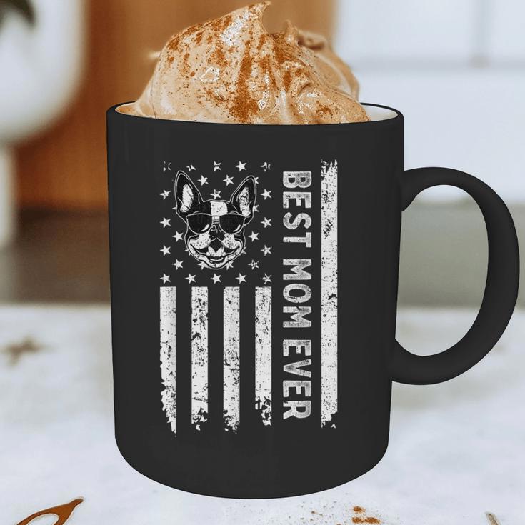 Best Boston Terrier Dog Mom Ever USA Flag For Men Women Kids Graphic Print Coffee Mug, novelty gifts, funny gifts