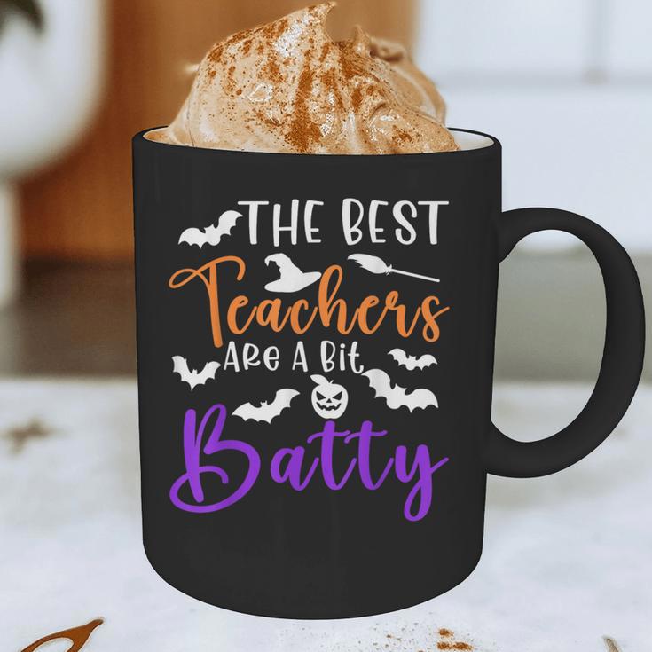 The Best Teachers Are A Bit Batty Teacher Bat Halloween Graphic Print Coffee Mug, novelty gifts, funny gifts