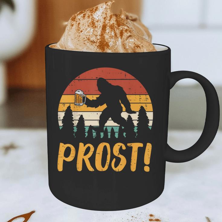 Bigfoot Sasquatch Prost Retro Bavarian Oktoberfest Men Women Graphic Print Coffee Mug, novelty gifts, funny gifts