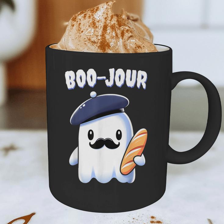 Boo Jour Ghost French Teacher Vintage Teacherlife Groovy Graphic Print Coffee Mug, novelty gifts, funny gifts