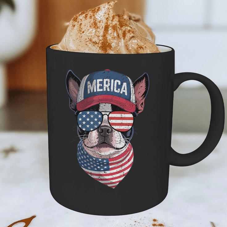 Boston Terrier 4th Of July US Merica Bostie Dog Patriotic For Men Women Kids Graphic Print Coffee Mug, novelty gifts, funny gifts