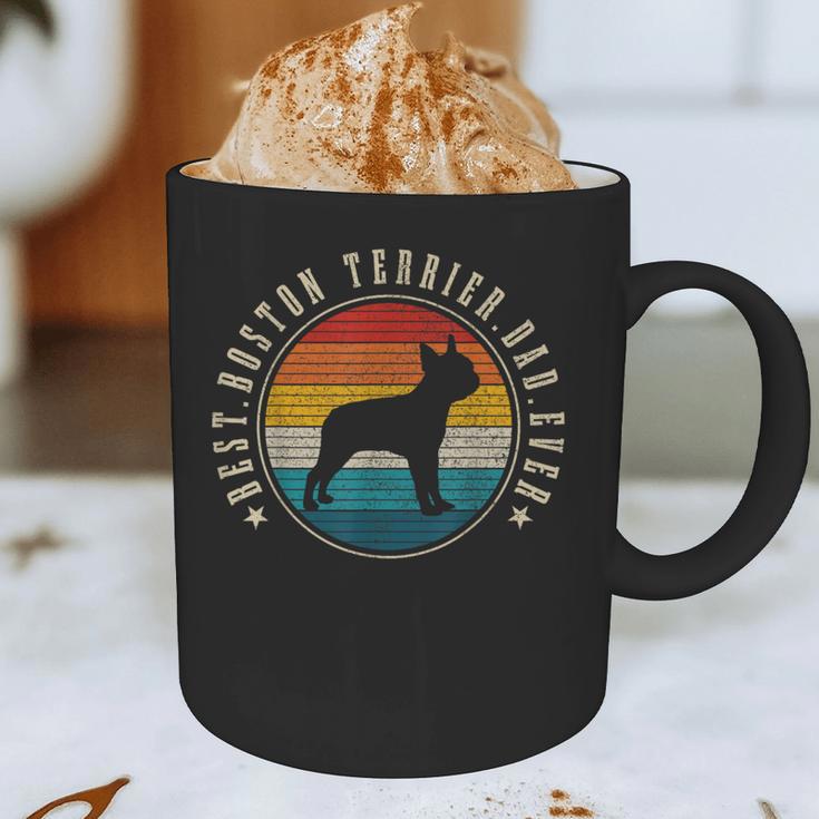 Boston Terrier Dad Retro Vintage Dog Bostie Dad Men Graphic Print Coffee Mug, novelty gifts, funny gifts