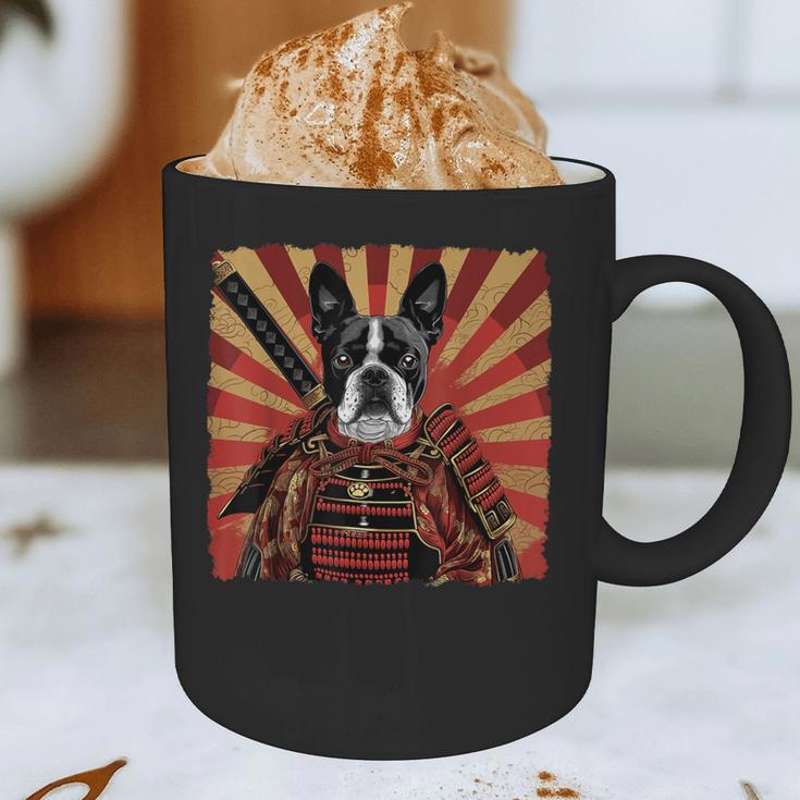 Boston Terrier Dog Japanese Art Samurai Ukiyo-e Graphic Print Coffee Mug, novelty gifts, funny gifts