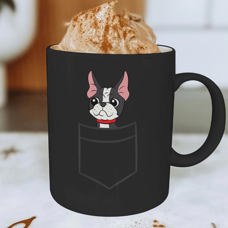Boston Terrier Dog In The Pocket Boston Terrier For Men Women Girls Kids Graphic Print Coffee Mug, novelty gifts, funny gifts