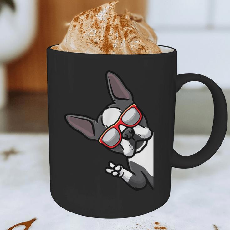 Boston Terrier Dog From Side Boston Bull Graphic Print Coffee Mug, novelty gifts, funny gifts