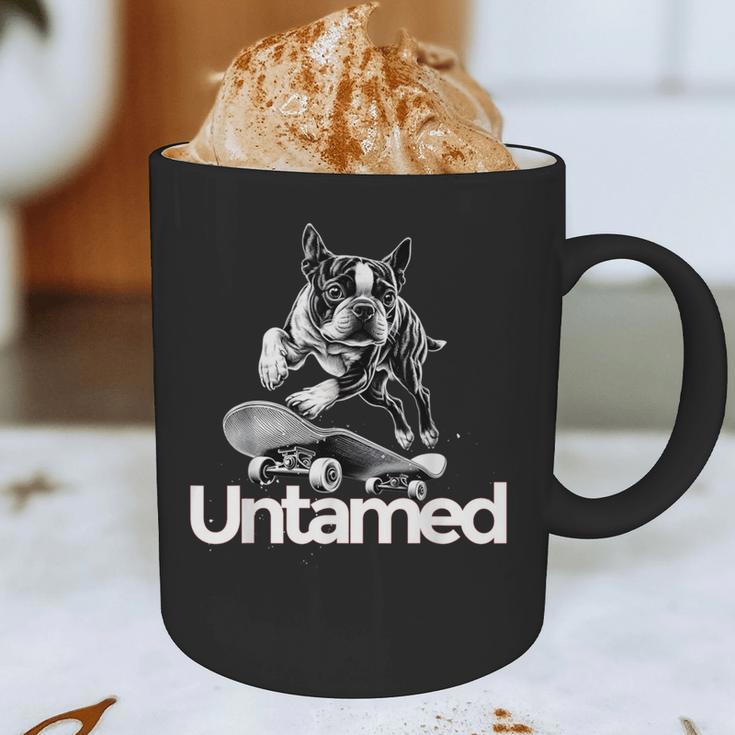 Boston Terrier Dog Untamed For Men Women Graphic Print Coffee Mug, novelty gifts, funny gifts