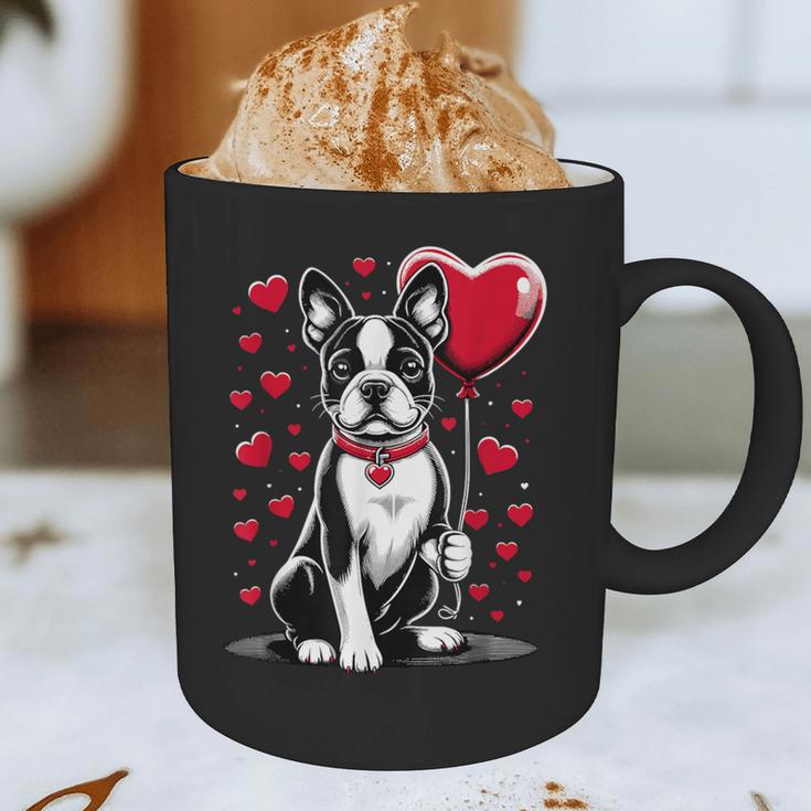 Boston Terrier Dog Valentine's Day Dog Owner Valentine Graphic Print Coffee Mug, novelty gifts, funny gifts