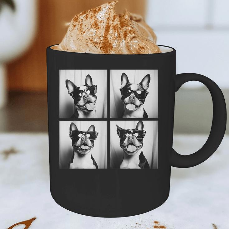 Boston Terrier Dogs With Sunglasses Photo Pets Meme Graphic Print Coffee Mug, novelty gifts, funny gifts