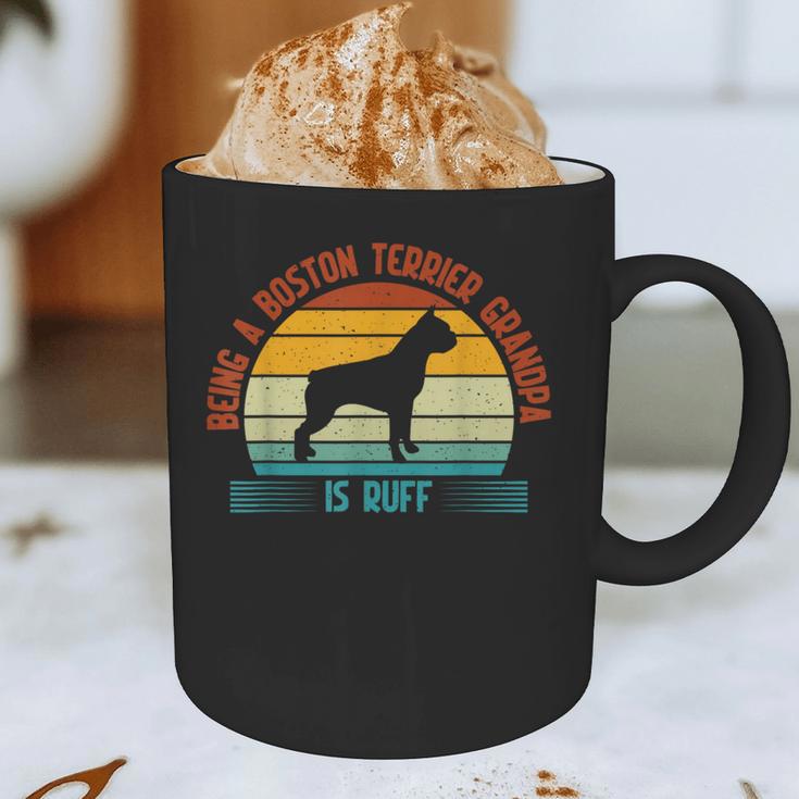 Being a Boston Terrier Grandpa Is Ruff Boston Terrier Graphic Print Coffee Mug, novelty gifts, funny gifts