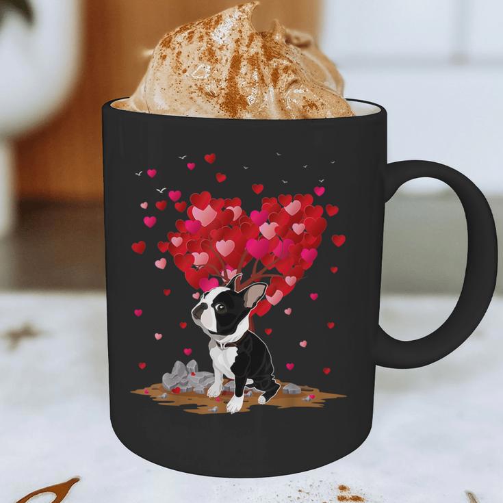 Boston Terrier Lover Heart Shape Boston Terrier Valentine Graphic Print Coffee Mug, novelty gifts, funny gifts