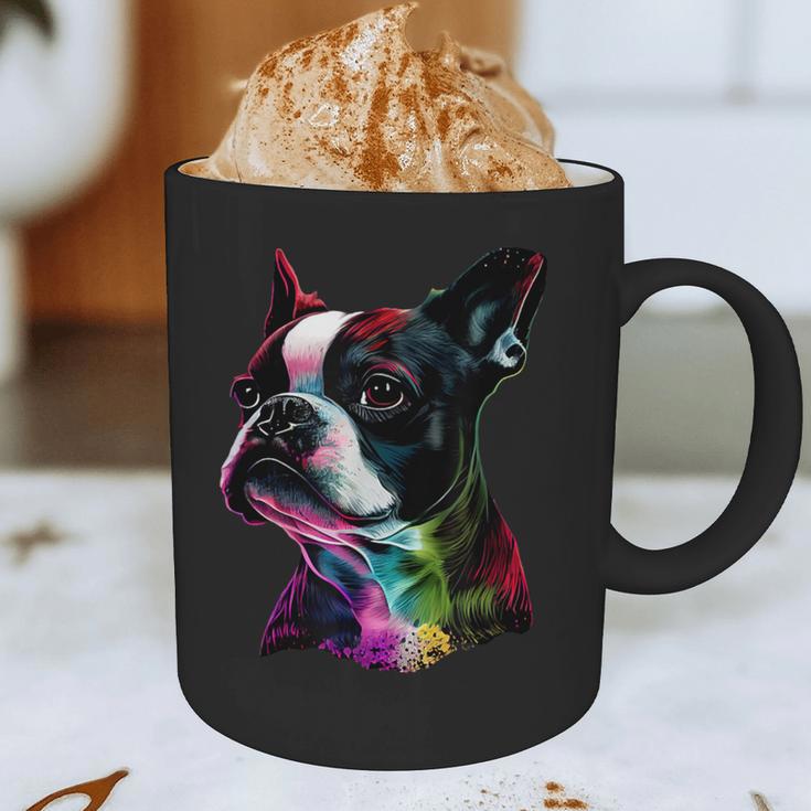Boston Terrier Lovers Colorful Pop Art Boston Terrier Graphic Print Coffee Mug, novelty gifts, funny gifts