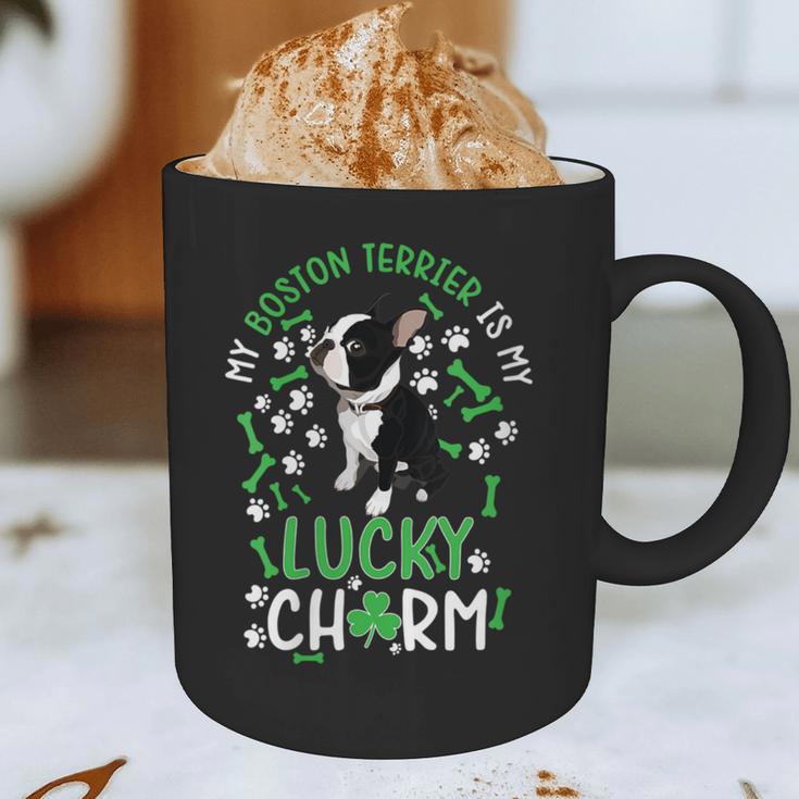 My Boston Terrier Is My Lucky Charm Paw Dog St Patrick's Day Graphic Print Coffee Mug, novelty gifts, funny gifts