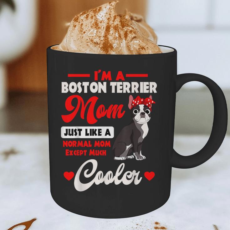 Boston Terrier Mom American Gentleman Dog Mother's Day Graphic Print Coffee Mug, novelty gifts, funny gifts