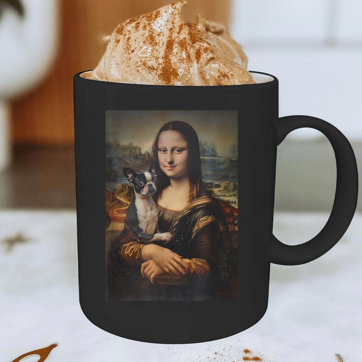 Boston Terrier Mona Lisa Painting Art Dog Mom Dad For Men Women Kids Graphic Print Coffee Mug, novelty gifts, funny gifts